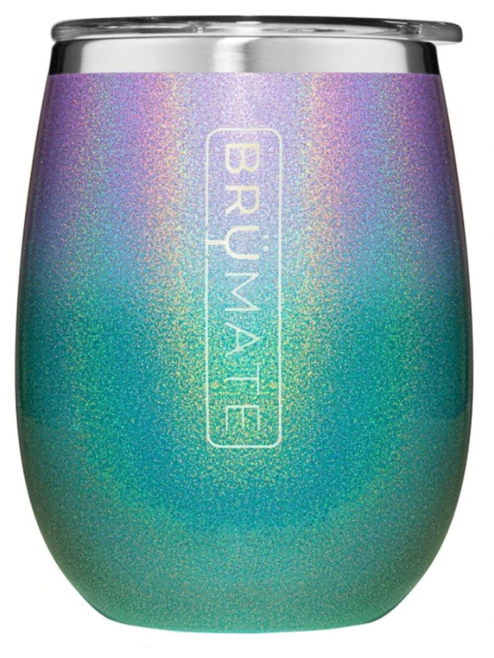 NEW in Box BRUMATE Glitter Mermaid Uncork’d XL 14oz Wine Cup w/ BevLock Lid